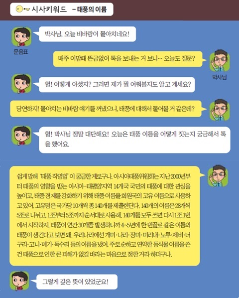 [시사키워드] 태풍의 이름