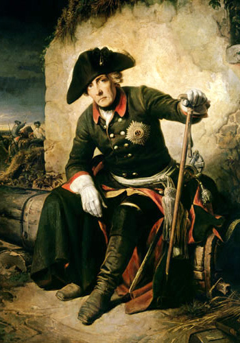 1757년 프로이센과 오스트리아가 벌인 ‘콜린 전투’ 직후의 대제를 표현한 초상화. /조선일보DB 